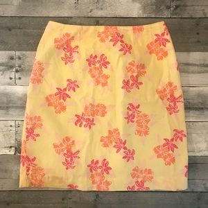 Lilly Pulitzer yellow flower skirt size 2